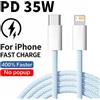 NONE Cavo PD a ricarica rapida intrecciato da 35 W per iPhone 13 14 Pro Max 11 12 mini X XR XS Max 7 8 Plus Cavi dati USB-C a ricarica rapida 1 m 2 m