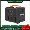 NEWSMY S1210 Centrale elettrica portatile da 1200 W 1102,5 Wh, batteria LiFeMnPo4, carica da 1,2 ore, uscita PD100 W Onda sinusoidale pura da 230 V/1200 W
