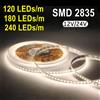 TxxCvv Striscia LED 12V 24V SMD 2835 6000K 3000K Luce a nastro flessibile a strisce bianche calde 120LED/M 240LED/M 8mm 10mm PCB per l'illuminazione