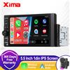 XIMA Universale 1Din HD IPS Schermo Wireless CarPlay Android Auto Autoradio Stereo FM MP5 Lettore multimediale per auto USB BT Autoradio