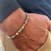 FOMALHAUT Bracciale con sfera in pietra naturale marrone retrò Bracciale elastico da uomo Hip Hop Gioielli fatti a mano di moda Accessori regalo per donna