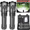 NONE Torcia LED ultra luminosa 2000LM Tipo-C Torcia tattica ricaricabile con zoom a lungo raggio Lanterna da pesca da campeggio di emergenza esterna