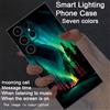 NONE Custodia per telefono colorata verde Aurora Scenario Glow per Samsung Galaxy S25 Ultra S24 S22 S23 Plus S21 FE A16 A17 Smart LED Light Funda