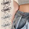 NONE Bottoni in Metallo Regolabili Clover, Fermacintura Istantaneo Senza Cuciture per Jeans, Pantaloni e Calzoni Larghi