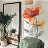 NONE Adesivo da parete con fiori ad acquerello per soggiorno, sfondo, decorazioni, decalcomanie, camera da letto, abbellisci la decorazione della casa, carta da parati autoadesiva