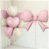 NONE Set di palloncini con fiocco rosa da 9 pezzi, decorazione di compleanno con fiocco, decorazione con palloncino con fiocco beige per feste, matrimoni, baby shower