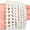 louleur 1 filo di perle finte in vetro bianco da 4/6/8/10 mm, perle rotonde sciolte per la creazione di gioielli, accessori fai da te per braccialetti e collane