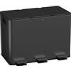 HOMCOM Pattumiera da cucina 3 x 15L, Pattumiera a 3 scomparti selezionali, con pedale, secchielli interni rimovibili, coperchio a chiusura ammortizzata e maniglie in acciaio inox nero lucido