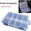 NONE Scatola organizer regolabile con griglia, contenitore in plastica con 8 scomparti per viti e minuteria, portapillole portatile, coperchio trasparente