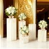 Bymaocar Supporti cilindrici in carta bianca latte, 5 vasi in cartone a nido d'ape con piastra in PVC, espositori per fiori da tavolo per matrimoni e feste