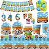 MINISO Decorazioni per Feste di Compleanno e Baby Shower a Tema Toy Story: Stoviglie, Tovaglie, Piatti, Bicchieri, Sacchetti, Tovaglioli, Gadget per Feste