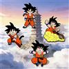 Bandai Set di 4 Spille in Metallo Smaltato con Personaggi di Dragon Ball, Son Goku, Accessori per Vestiti e Zaini, Idee Regalo