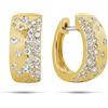 NovoPublic Delivery Eleganti Orecchini a Cerchio in Oro con Zirconi Bianchi, Design Geometrico Circolare per Donna, Ideali per Feste e Uso Quotidiano