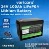 VariCore Batteria Varicore 24V LiFePo4 100AH 6000+ Cicli Profondi con Protezione BMS Celle di Grado A, Disponibilità EU, Spedizione Senza Tasse per Camper e Solare