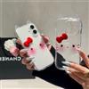 Sanrio Custodia Trasparente con Orecchie 3D a Forma di Gatto per iPhone 17 Pro Max 17Air 16 15 13 11 12 14 Plus XSMax, Cover Posteriore Morbida in TPU Trasparente