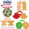 ONE PIECE Stampo per Biscotti One Piece Luffy Tony Tony Chopper, Strumento Creativo per la Cottura Domestica Fai-da-Te, Utensile Tridimensionale a Forma di Cartone Animato