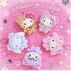 Sanrio Portachiavi con Ciondolo Hello Kitty della Serie Orso con Stampa Leopardata, Bambola di Peluche Gatto Kitty, Decorazioni per Borsa, Regalo