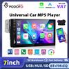 Podofo Autoradio 7'' Touch Screen 1DIN con Carplay e Android Auto, Lettore MP5 con Bluetooth, Ricevitore FM, Porta USB Multifunzione, EQ, Mirror Link