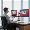 zollor Supporto Ergonomico da Scrivania per Doppio Monitor con Vassoio per Laptop, per Schermi LCD LED da 13-27" e Laptop Fino a 17", Completamente Regolabile, 2 Metodi di Montaggio