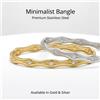 NONE Bracciale JP One con Zirconi Dorati a Scatto, Braccialetto di Lusso in Acciaio Inossidabile da Donna, Gioiello alla Moda Regalo 60mm
