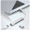 NONE Hub USB 3.0, Dock USB Type-C a 4 Porte, Adattatore Multi-Splitter OTG Type-C per Xiaomi Huawei Macbook Pro USB 3.0 2.0