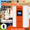 POWLAND Inverter Solare Ibrido POWLAND EU 3.6KW 24V 220V Onda Pura 5000VA con Regolatore di Carica Solare MPPT 100A Integrato per PV 60-500VDC