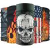 NIUPOZ Sciarpa al collo con anello magico con teschio Fascia per capelli Bandana multifunzionale Viso Tubo tubolare senza cuciture Sciarpe unisex per uomo donna