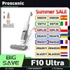 Proscenic F10 Ultra Aspirapolvere Senza Fili 3-in-1, Umido e Secco, 60 Minuti di Autonomia, Autopulente e 3 Modalità, Doppio Serbatoio d'Acqua da 1,3L, LED