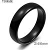 TIGRADE 2/4/6mm Anello in ceramica nera lucido Uomo Donna Anelli di nozze Fascia di fidanzamento Bague femminile Anti-graffio Plus Size 4-14