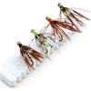 NONE 6 pezzi/8 pezzi # 14 Mosche Artificiali Tenkara con Hackle Morbido e Amo Ardiglionato per la Pesca a Mosca di Ninfa Umida, per Trota, Persico e Grizzly