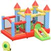 Castello Giostra Gonfiabile 300x275x210 cm con Scivolo Piscina Canestro e Pompa Multicolor
