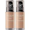 Revlon ColorStay, Fondotinta per Pelle Mista e Grassa, con Protezione Solare SPF 15, Formula Duratura, Oil Free (30ml), 320 True Beige (Confezione da 2)