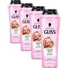 Gliss Shampoo Liquid Silk (250 ml) Shampoo per capelli con ceramidi e seta, shampoo lucido per capelli fragili e opachi leviga la superficie dei capelli (Confezione da 4)
