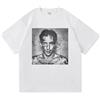 CAFDUE Europa E America Damiano David Fans T-Shirt Stampata, Retro Harajuku Hip Hop Casual Maniche Corte Unisex Tops(4,XS)