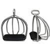 Jiuvaso 1 Paio di Staffe da Equitazione Flessibili Antiscivolo in Acciaio Ad Alta Resistenza con Cuscinetti in Gomma, Strumento Equestre per Equitazione, Attr, 12 x 3,3 cm