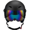 ZYIHNIRB Casco da, Casco da Snowboard con Occhiali da, Protezione della Testa Resistente agli Urti, Casco da, Casco da Neve per, Black L