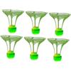 Tdoutop 6 Volani da Badminton con Punta Rivolta Verso l'Alto, Palline da Badminton Resistenti con LED per Palestre E Parchi, Verde