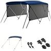 WANGCEPLSD Tendalino Barca 3 Archi, Parasole Laterali Rimovibili, Tessuto Oxford 900D con Telaio in Alluminio, Tendalino per Barca con Custodia per Riporlo, 2 Pali di Supporto, 2 Cinghie(Blue,120-140cm)