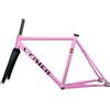 BSFHQS Telaio per Bici A Scatto Fisso 700C con Forcella in Carbonio 50CM 52CM 55CM 57CM Telaio per Bici da Pista in Lega di Alluminio Freno A C 100/120mm Sgancio Rapido, BB68mm(Gray,52cm)