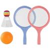 Zxpjkyu Set da Badminton E Tennis per Bambini con Racchetta, Palla E Volano, Rosa Blu