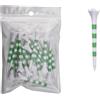 BAYNOPURIN Tee De Golf 40 Pezzi/Borsa Tee da Golf con Striscia Rossa/Nera/Blu/Rosa/Verde Scala 70/83 mm Supporto for Palla colorato in 2 Dimensioni(83mm Green Stripe)