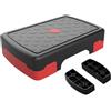 Pegciuho Stepper Aerobico, Stepper per Allenamento, Pedana per Esercizi, Balance Board per Palestra Cardio, Rosso Nero con Riser