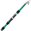 HESHUWEN Canna da Pesca Canna da Pesca telescopica Strada in Fibra di Vetro Super Dura Mare Set Lancio a Lungo Raggio 1,8/2, Metri Attrezzatura(1.8m Green)