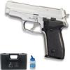 ECOMMUR Pistola Airsoft hfc argento Arma con pallini in PVC o plastica calibro 6 mm tipo Sig Sauer P226 + valigetta e caricatore (potenza: 0,5 joule)