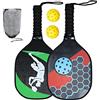Ysyqkn 2 Pezzi Racchette in Legno Solido Impugnatura Comoda Palline E Borsa Tracolla Adatto per Sessioni Sportive Principianti Allenamento, Colore Misto
