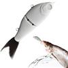 Generisch Esca da pesca non verniciata, esche non verniciate, 2 segmenti, sonagli articolati, esche galleggianti affondanti, esche artificiali da pesca per acqua e salata, attrezzatura da pesca per trota