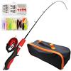 CNAFGBGG Canna da Pesca per Bambini 50 Pezzi/Set Kit Combinato Canna da Pesca telescopica Portatile e Mulinello Set di aste per Bambini con Mulinello da Spinning con Esche per Principianti Arancion