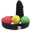 Fonowx 2 Pezzi Palla da Set Kit Allenamento Riflesso Fascia Testa Regolabile Cordino Elastico Materiale PU Rubber Adatto per Bambini Adulti Esercizio, 1 Fascia 3 Palline