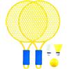 SheerFaring Set di Racchette da Tennis per Bambini, Volano, Set da Badminton per Ragazzi, Giocattoli da Spiaggia, Verde