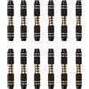 FewNvWa 6 Pezzi Barili Freccette Rame Resistente Presa Confortevole Equilibrio Perfetto Adatto per Freccette Soft Tip Steel Tip Allenamento Competizioni, 12 Pezzi Neri